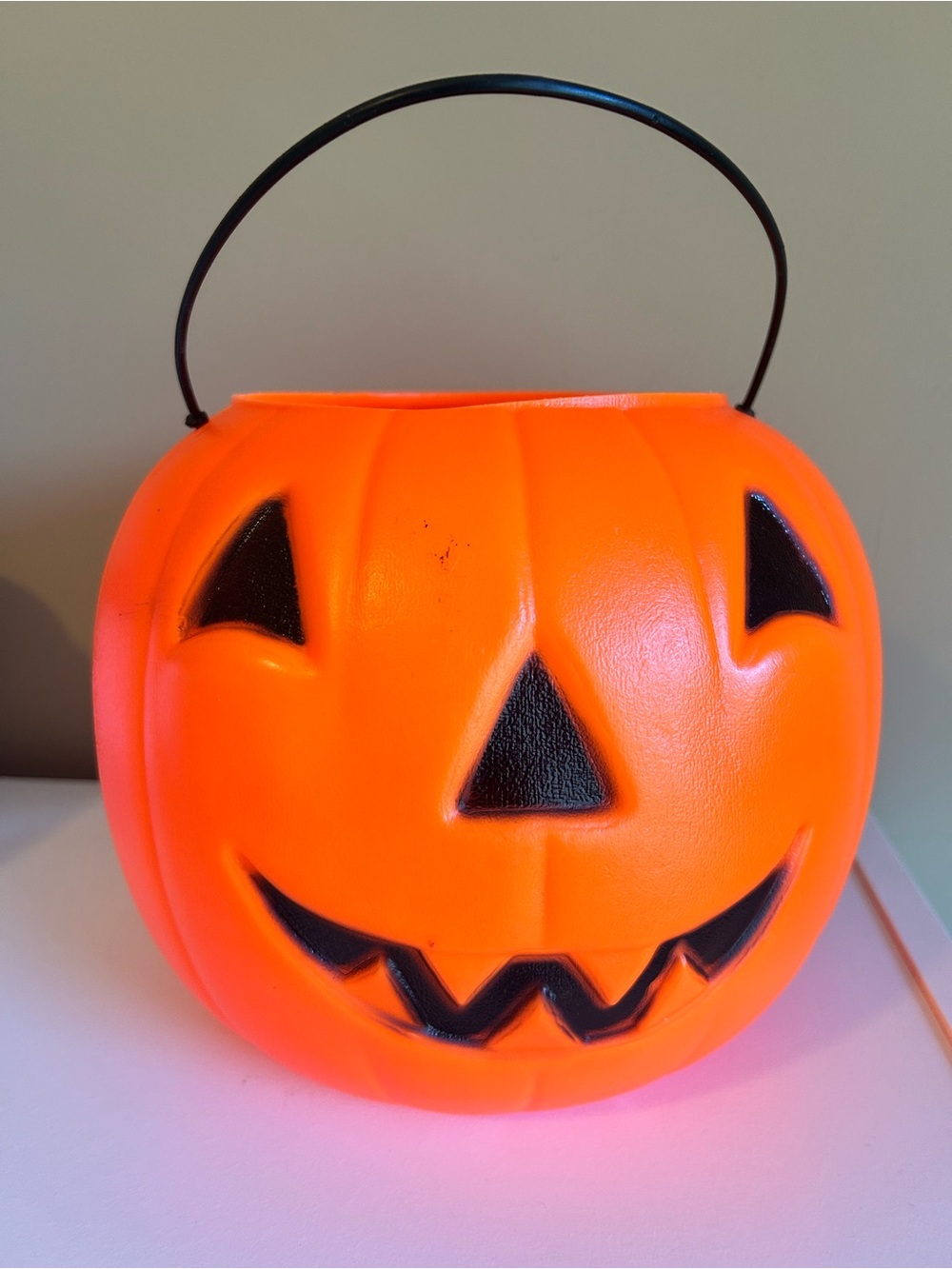 Norfolk USA Halloween Orange Pumpkin Blow Mold Bucket Trick-or-Treat Vintage